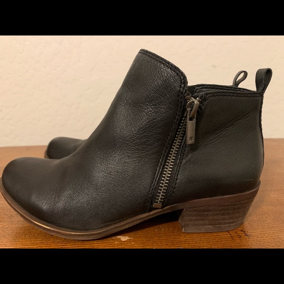 Lucky Brand Booties Black Leather Upper 7M - Picture 5 of 6